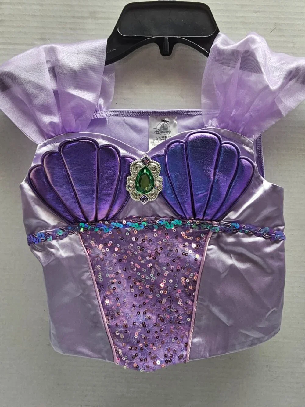 Disney Store Princess Ariel Costume 2pc Top Skirt Sparkling Purple Green 7/8